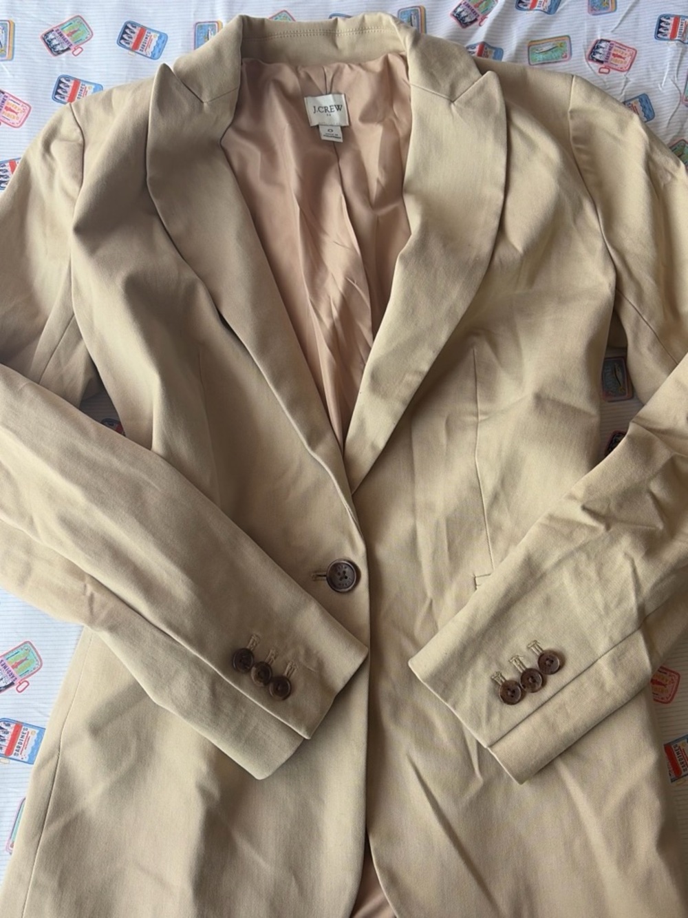 J.Crew Women's Beige Single-Button Blazer